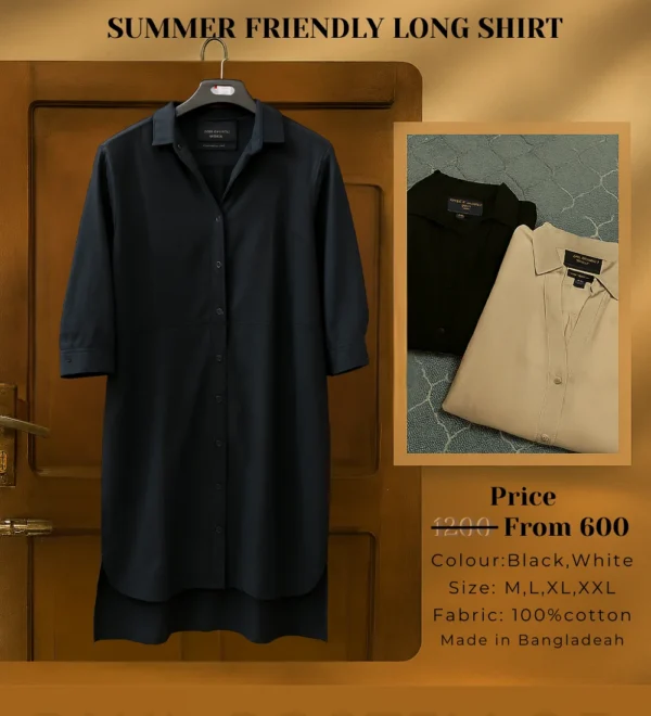 summer friendly long black shirt